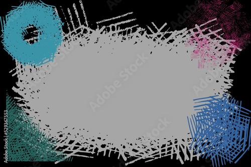 Black abstract background with colorful elements