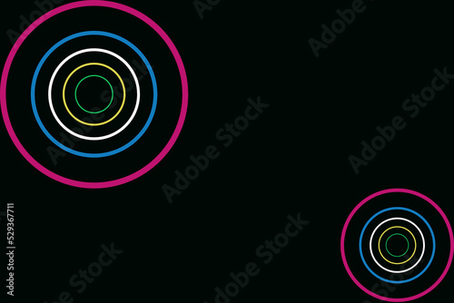 black abstract background with colorful circle elements