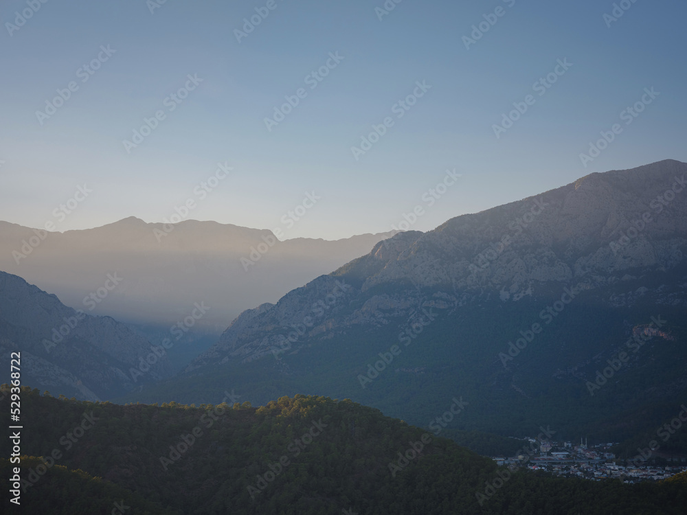 Obraz premium travel to Turkey, Kemer in autumn seasone. Picturesque nature. Sea and mountains.