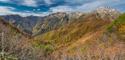 晩秋の谷川岳【群馬県・利根郡・みなかみ町】 Panoramic view of Mt.Tanigawa in autumn - Gunma, Japan © Naokita