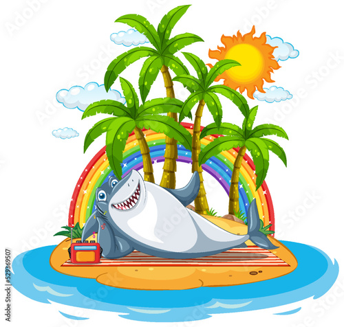 Shark relaxing on the island