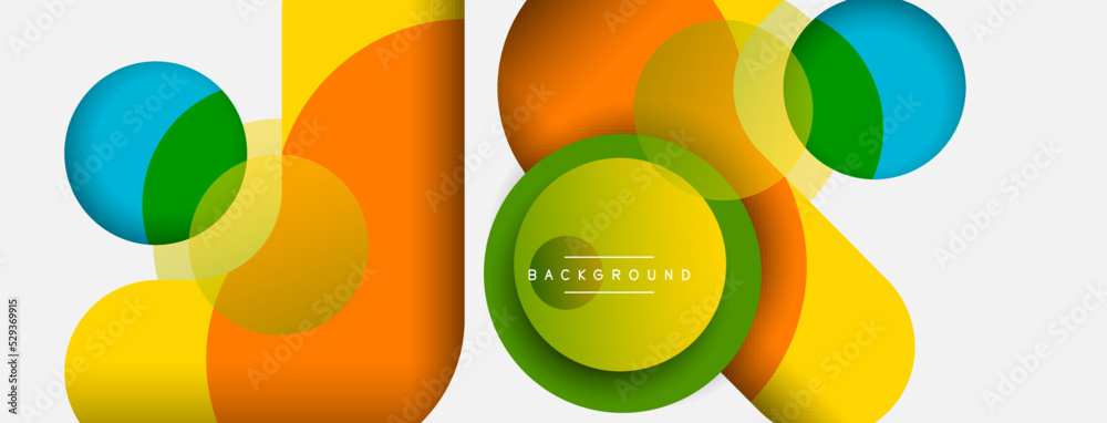 Creative geometric wallpaper. Minimal abstract background. Circles composition vector illustration for wallpaper banner background or landing page Creative geometric wallpaper. Minimal abstract background. Circles composition vector illustration for wallpaper banner background or landing page