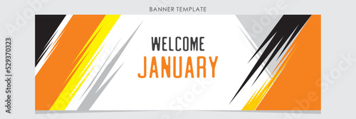 welcome banner with flat design style