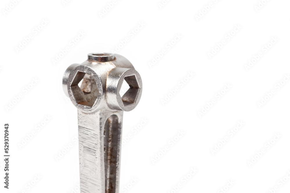 Universal compact metal wrench, for quick and easy repair of equipment. Universal compact metal wrench, for quick and easy repair of equipment.