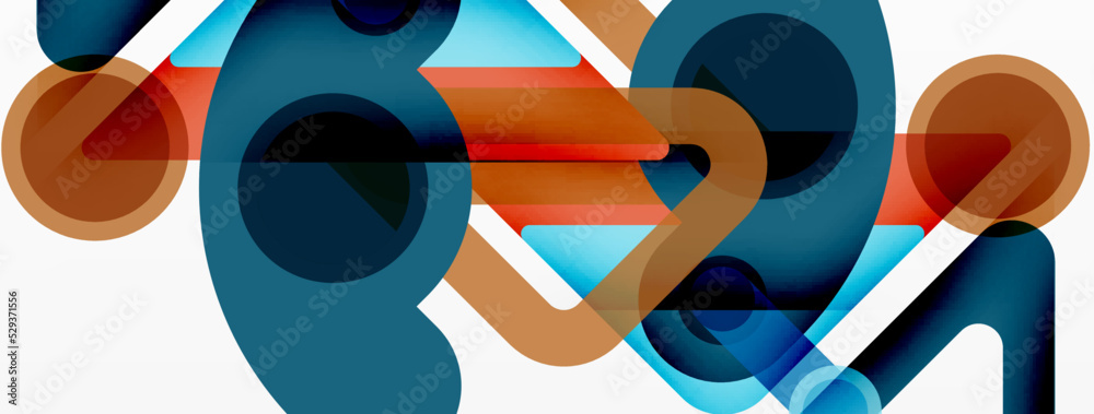 Geometric primitives. Lines, circles abstract background Geometric primitives. Lines, circles abstract background