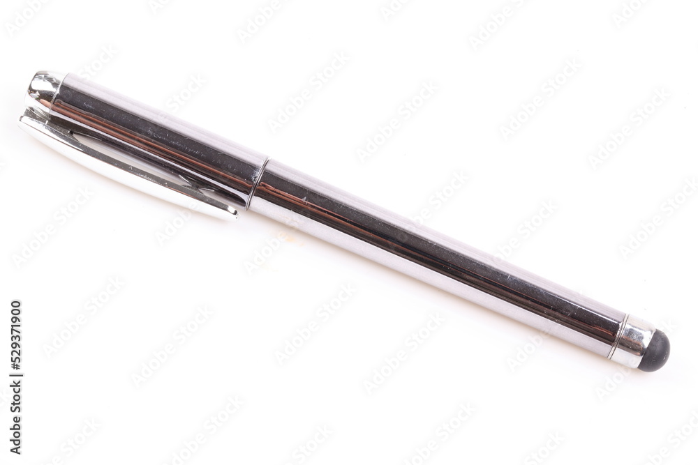 pen isolated on white background, silver color pen isolated on white background, silver color