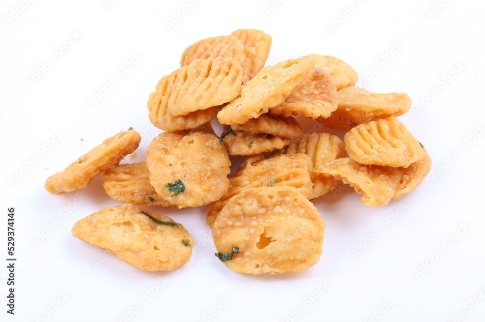 thai dessert called krong-krang-krob or crispy pastry isolated on white background thai dessert called krong-krang-krob or crispy pastry isolated on white background