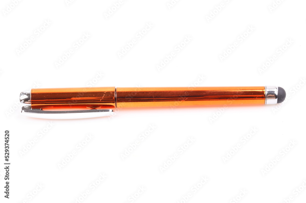 Naklejka premium pen isolated on white background, orange color