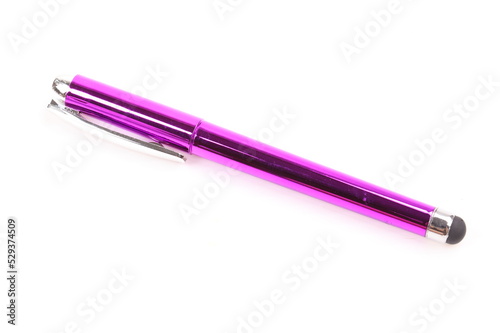 purple pen isolated on white background