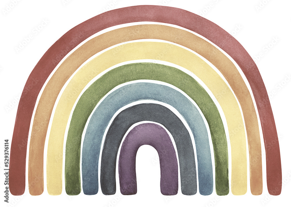 Fototapeta premium Watercolor rainbow vintage