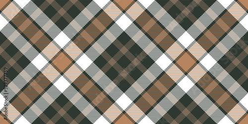 Seamless fabric texture. Autumn plaid pattern. Scottish tartan textile design in vector.