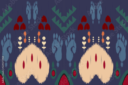 Ikat geometric folklore ornament with tribal ethnic seamless striped pattern Aztec style. oriental pattern traditional Design for background, clothing, wrapping, Batik, fabric, vectors, illustration.