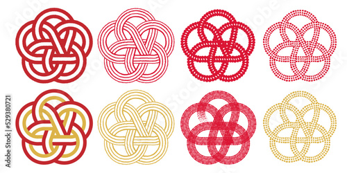 Mizuhiki Plum Knot Set Transparent Background