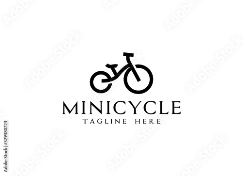 Kid Push Bike Bicycle Silhouette logo design inspiration