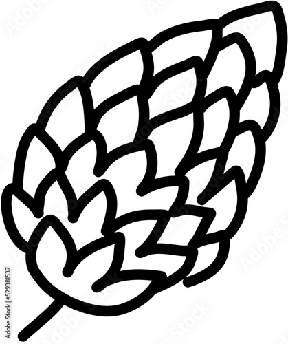 Pinecone Doodle Line Drawing