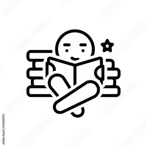 Black line icon for interesting