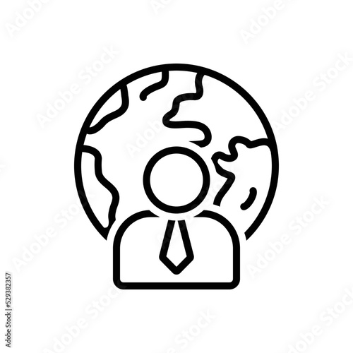 Black line icon for corporate