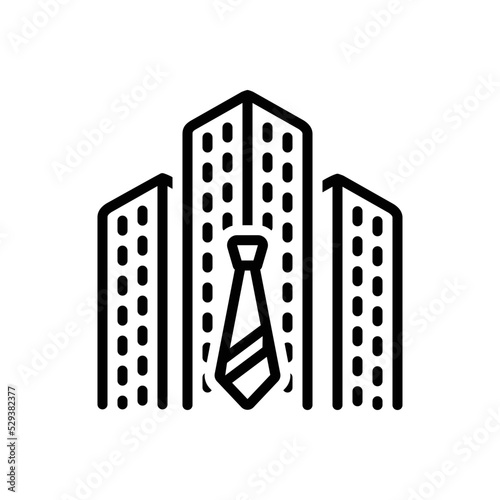 Black line icon for corporate