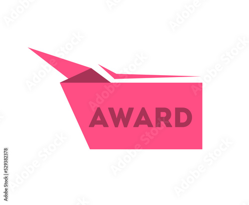Winner award ribbon banner isolated on white background. Best champion label, victory trophy decorative design element vector illustration.