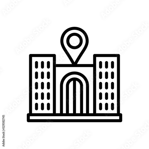 Black line icon for visiting