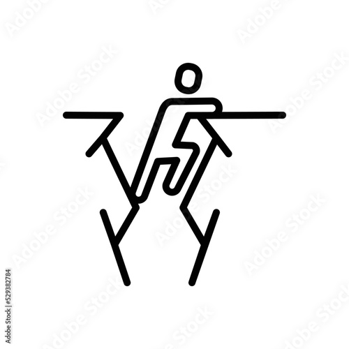 Black line icon for brave