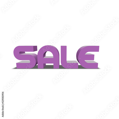 3d sale text on transparent background