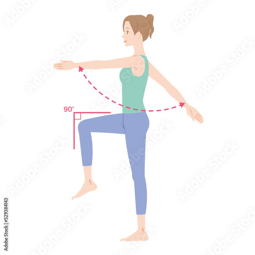 足踏み運動する女性