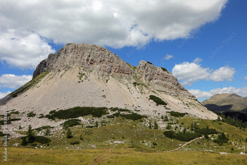 European Alps called CASTELLAZ MOUNTAIN near Rolle Pass in Italy