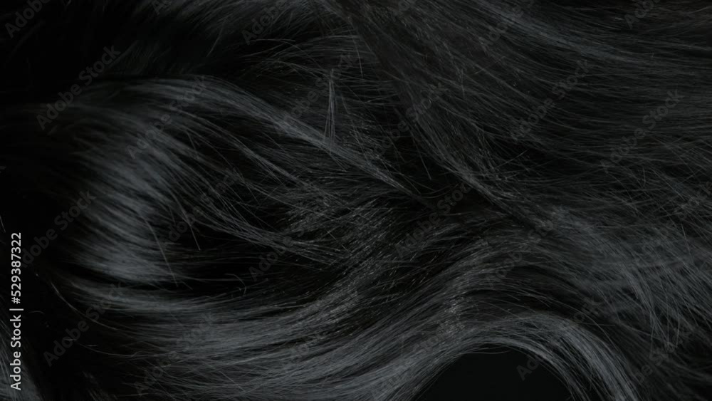 Super Slow Motion Shot of Waving Black Hair at 1000 fps.
