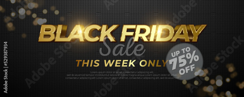 Black friday sale banner with dark luxury background