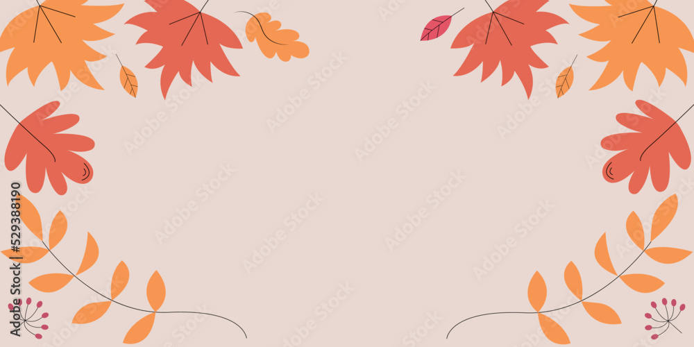 Thanksgiving poster. Hand drawn flat colored autumn leaves. Sketch, design elements. Vector cartoon illustration. Thanksgiving poster. Hand drawn flat colored autumn leaves. Sketch, design elements. Vector cartoon illustration.