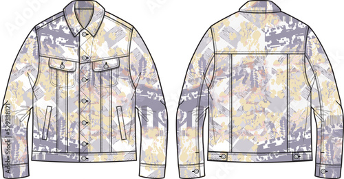 MENS BOYS RIDER AND DIGITAL JACKETS WITH POCKETS SKETCH VECTOR