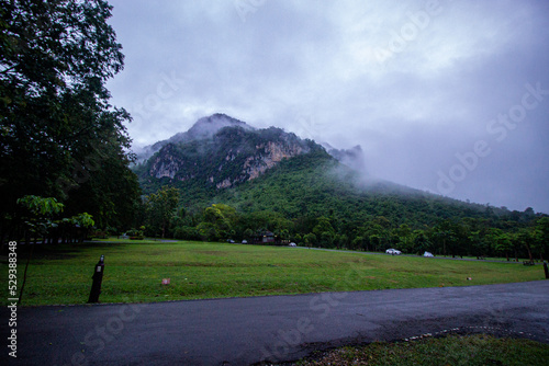 fog covered mountains : 21 August 2022 at Phupaman ,Khonken , Thailand