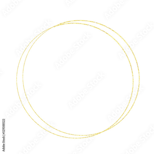 Circular luxury and minimal gold design elements, geometrical shapes made from metallic material, golden line art covers, frame with yellow color accent, glossy glitter for framing