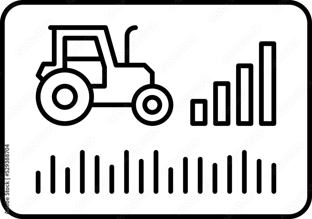 Remote tractor or device monitoring icon, outline style vector image ...