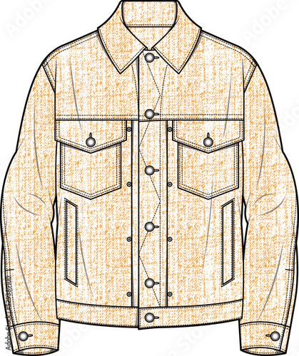 MENS BOYS RIDER DENIM JACKETS OVERCOAT AND TRUCKER WITH POCKETS SKETCH VECTOR