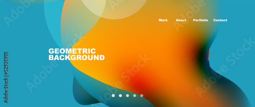 Flowing gradient colors and round elements and circles. Vector illustration for wallpaper, banner, background, leaflet, catalog, cover, flyer