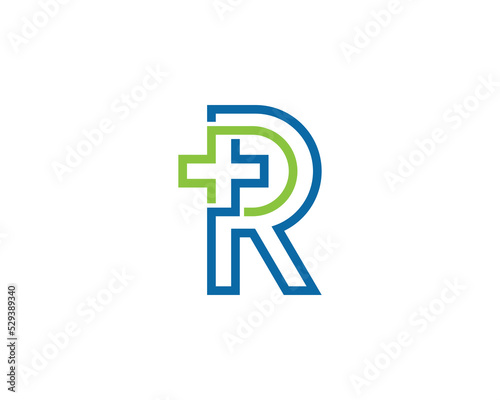 Free Download Letter R Cross Plus Logo Concept sign icon symbol Design. Medical, Health Care Logotype. Vector illustration template - GFXLoad
