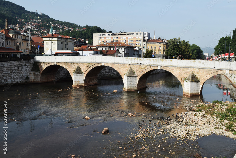 stone bridge over the Milyatska River. Sarajevo. Bosnia and Herzegovina