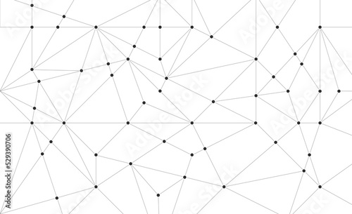 System polygon structure connect lines and dots background template. Technology linked global system graphic vector. 