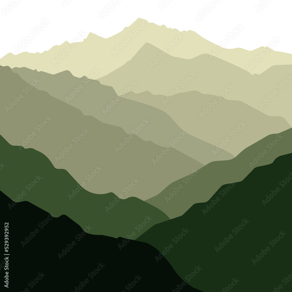 Silhouette of the mountains. Mountain landscape. Mountains. Landscape. Vector illustration of mountains