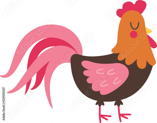 Cartoon rooster farm bird
