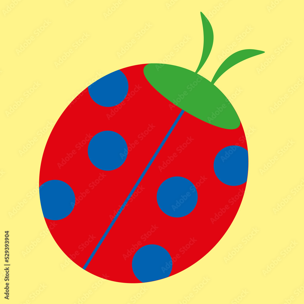 ladybug on the yellow background ladybug on the yellow background