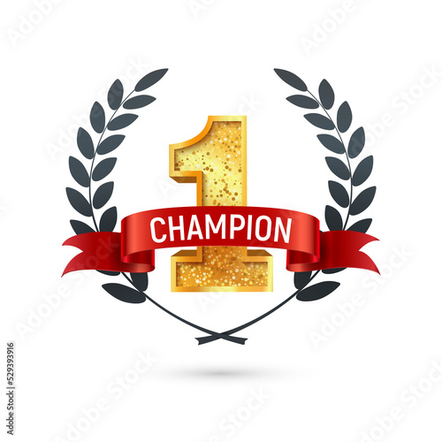 Foto 1 place champion award isolated icon