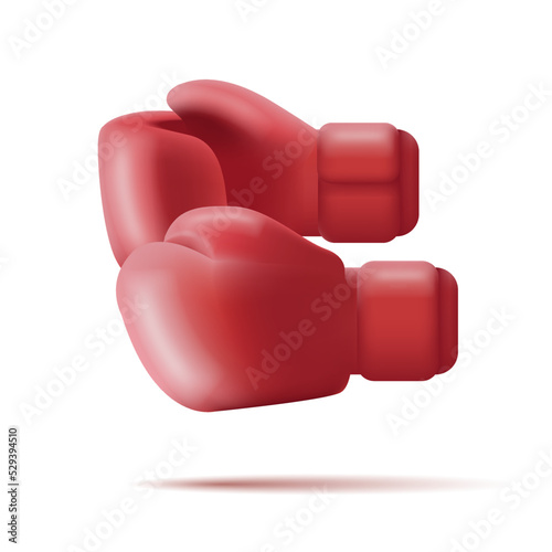3d illustration of red boxing gloves, isolated. Vector illustration © marynaionova