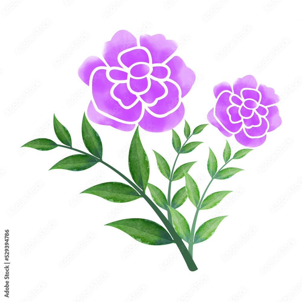 Digital Watercolor Flower Frame Design.High-Quality PNG format size 6000 x 6000 px. Can be used this graphic for any kind of 
Project: bags, pillows, t shirts, etc. whatever you want.
