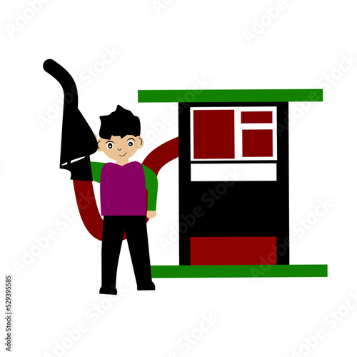 vehicle refueling station vector illustration