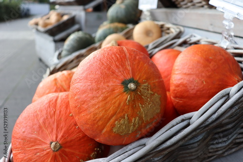 pumpkins in a grocery store