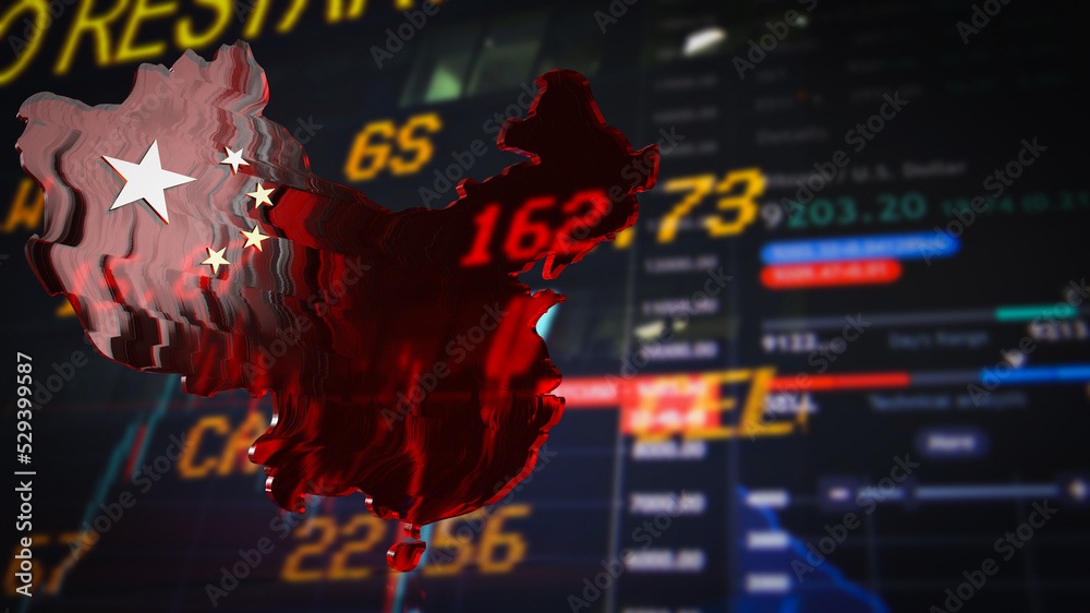The Chinese map on business background  image 3d rendering
