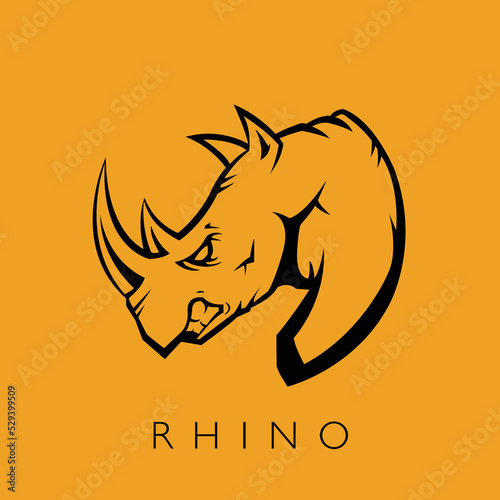 Abstract Rhino Logo Design Template